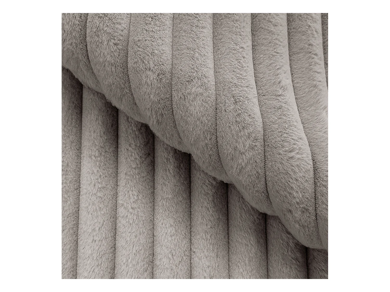 Mollis - Ecksofa mit Schlaffunktion und Bettkasten aus Hellgrau Plüschcord mit schöner Sitzkomfort