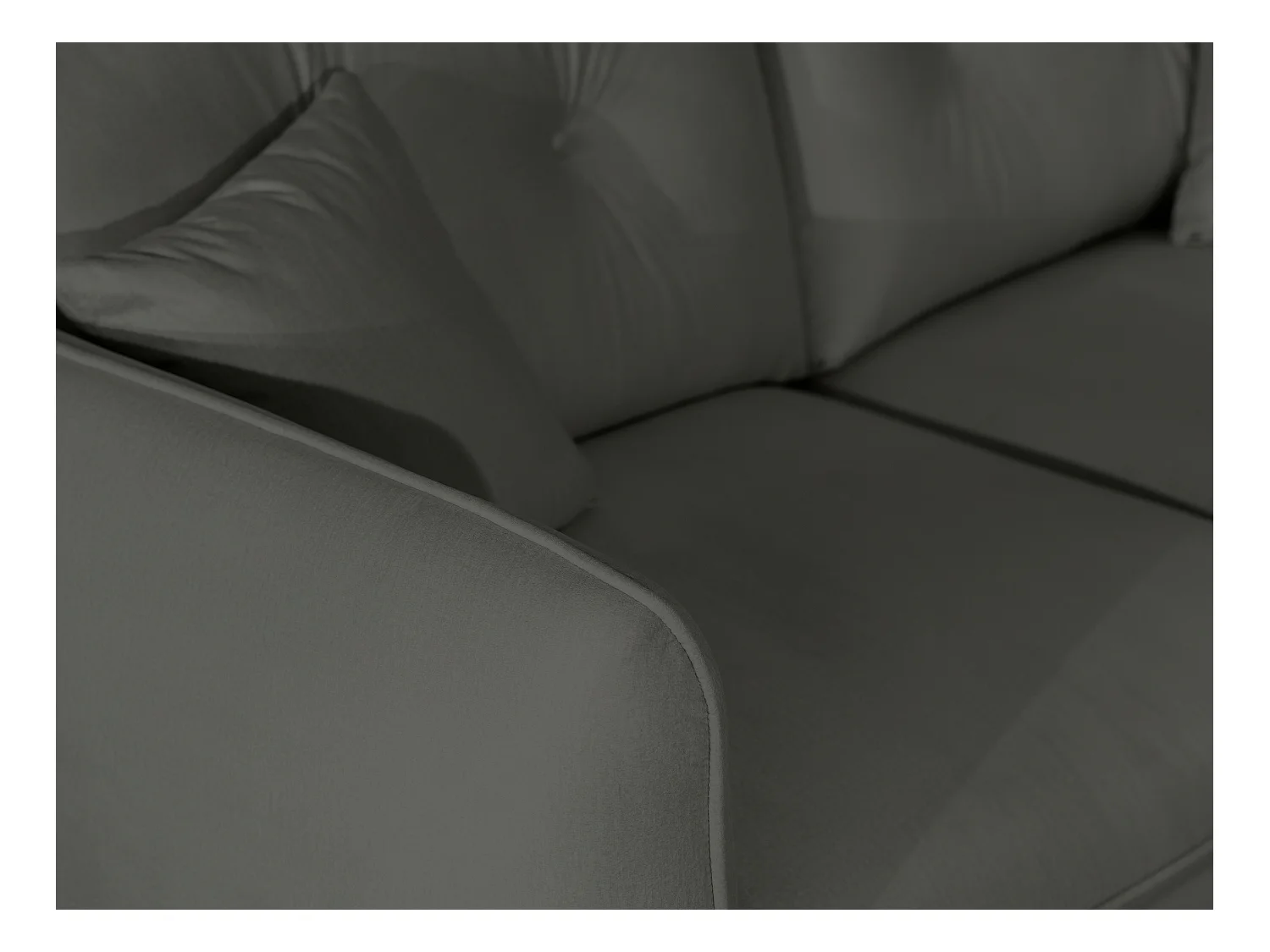 Canapé droit 3 places en tissu avec de hauts pieds en métal noir Nordloft