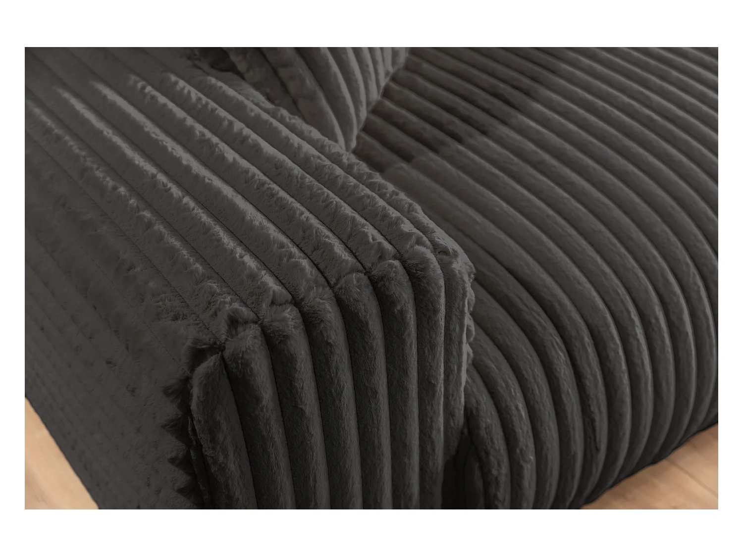 Mollis - Sofa 2 Sitzer aus Plüschcord mit schöner Sitzkomfort