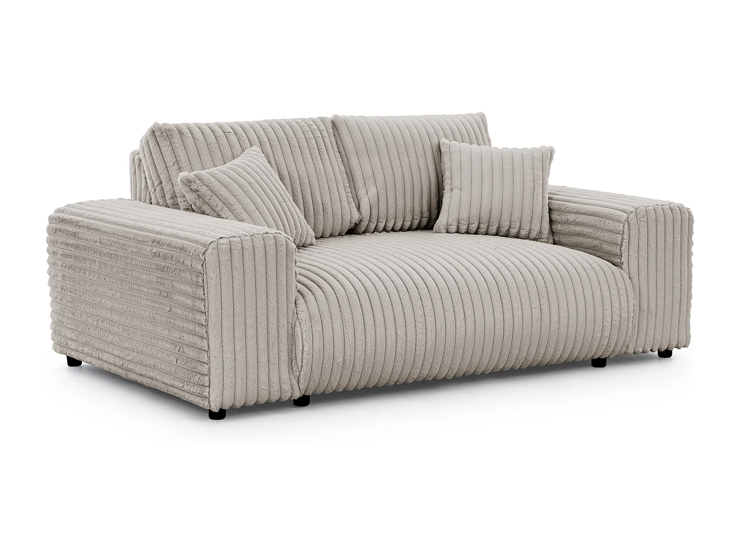 Mollis - Sofa 2 Sitzer aus Plüschcord mit schöner Sitzkomfort