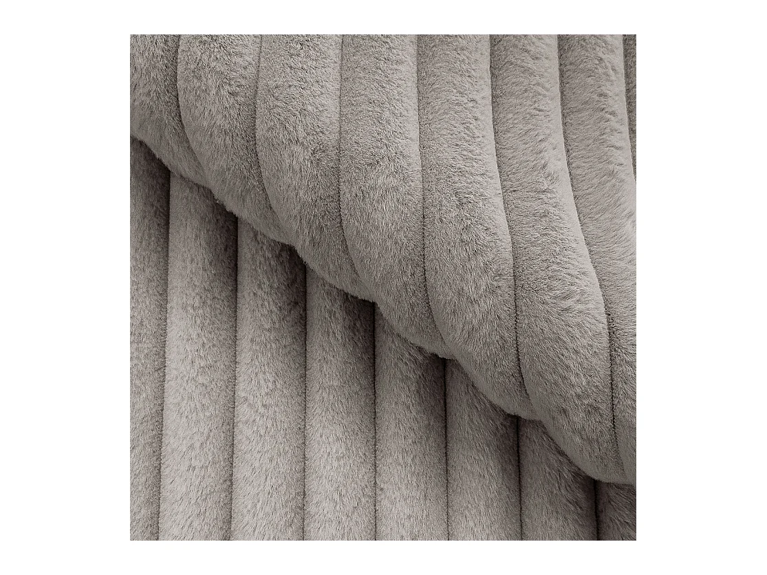 Mollis - Sofa 3 Sitzer aus Hellgrau Plüschcord