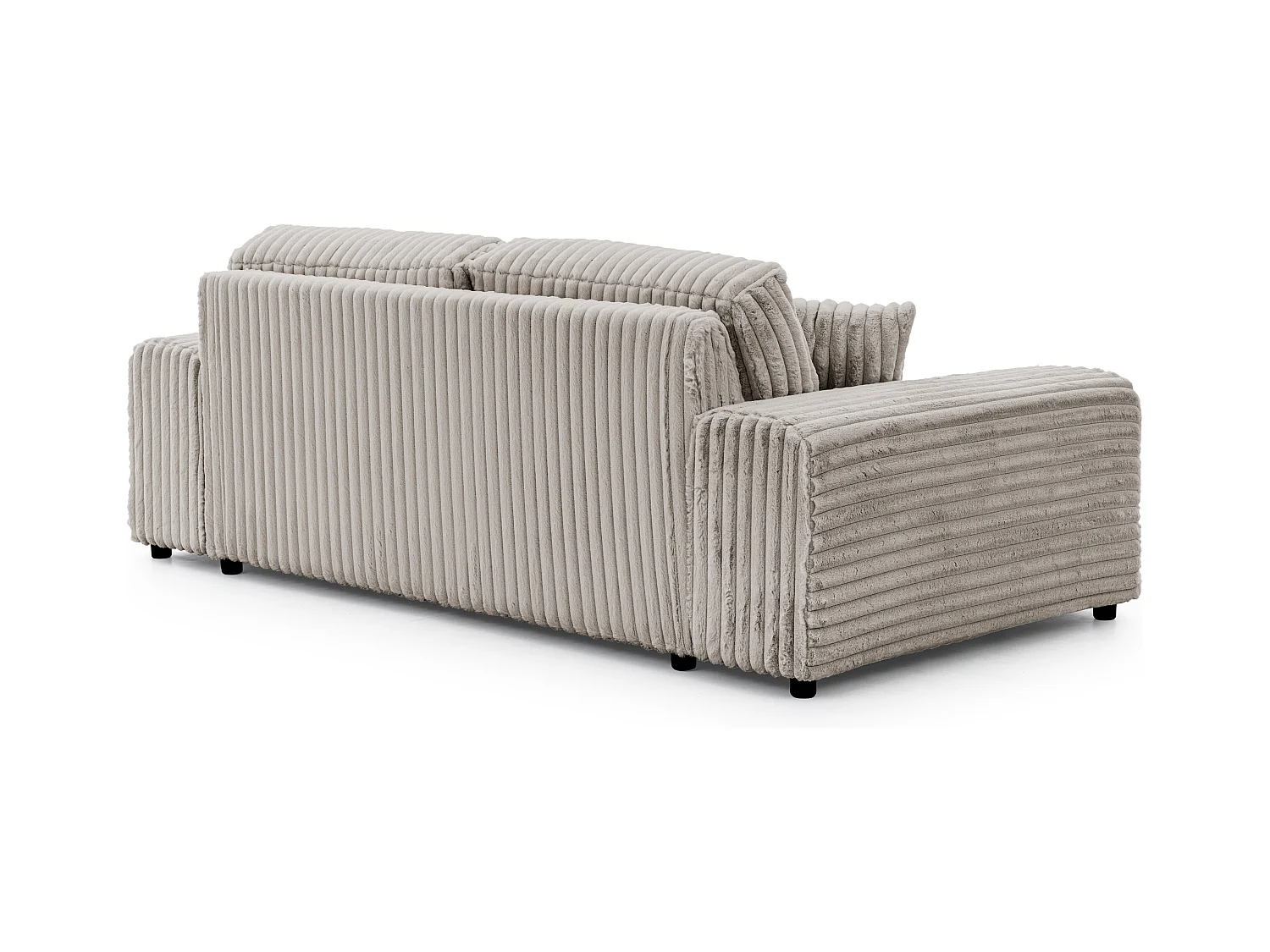 Mollis - Sofa 3 Sitzer aus Hellgrau Plüschcord