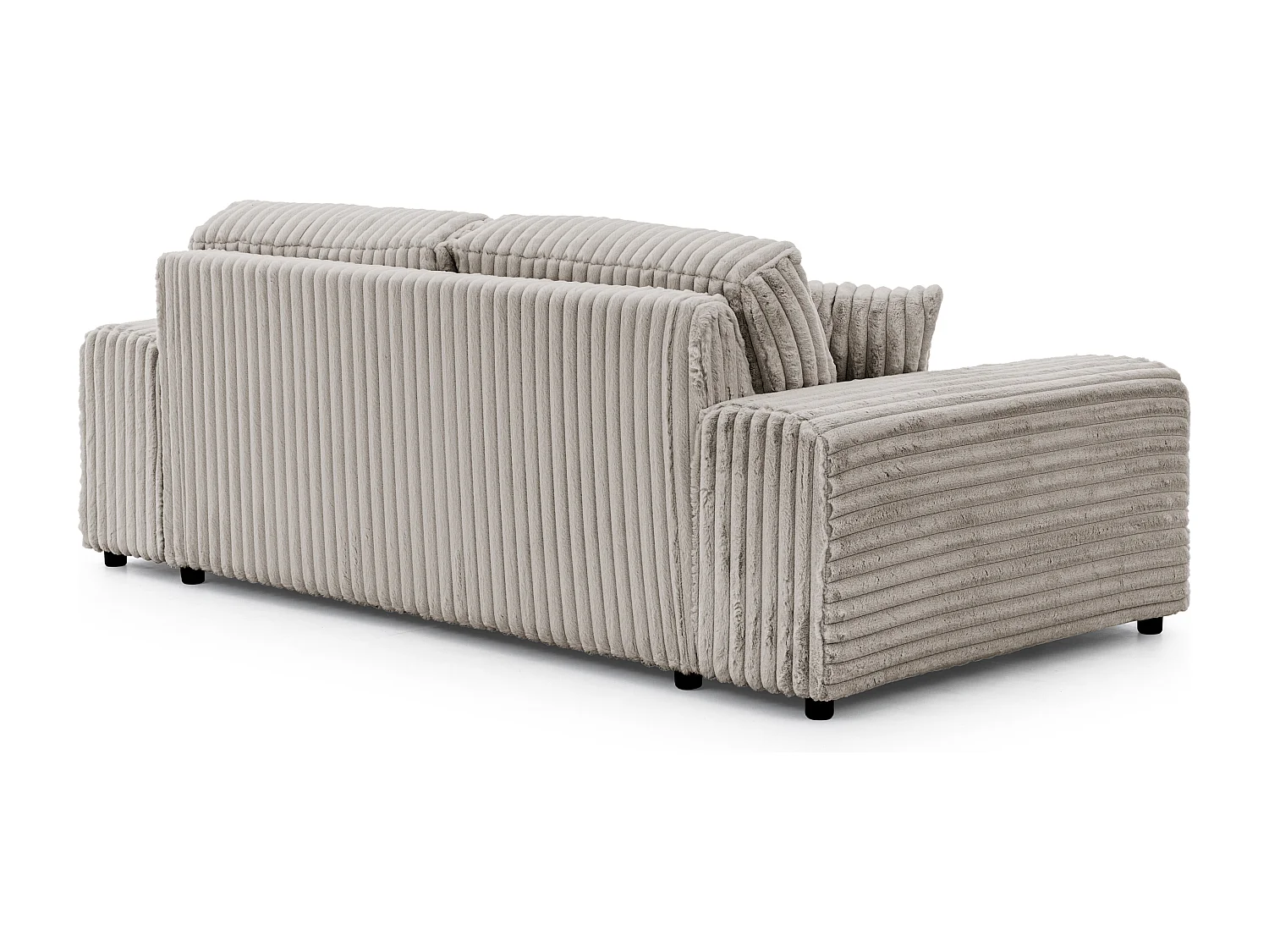 Mollis - Sofa 3 Sitzer aus Hellgrau Plüschcord