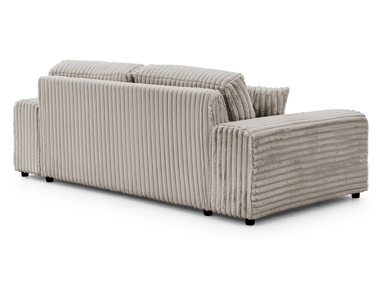 Mollis - Sofa 3 Sitzer aus Hellgrau Plüschcord