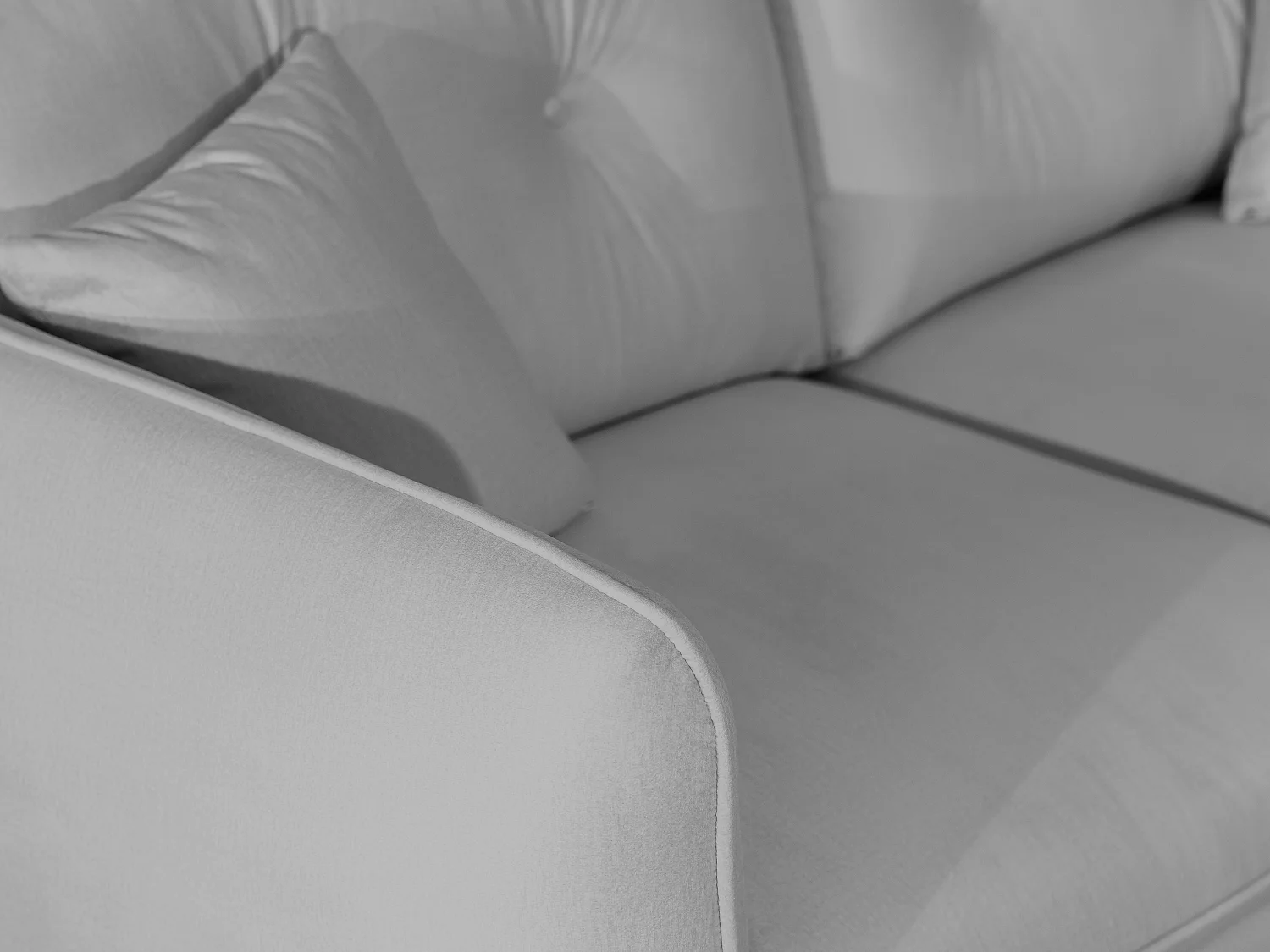 Nordloft - Modernes Sofa 3-Sitzer aus Hellgrau Samt-Stoff mit Hohen Schwarzen Metallfüßen und schöner Sitzkomfort