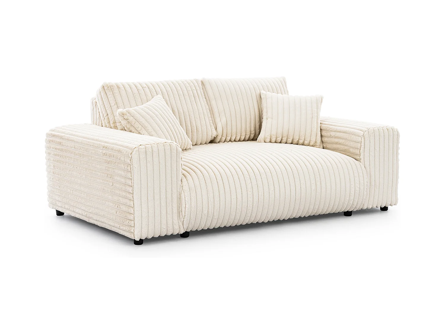 Mollis - Sofa 2 Sitzer aus Plüschcord mit schöner Sitzkomfort