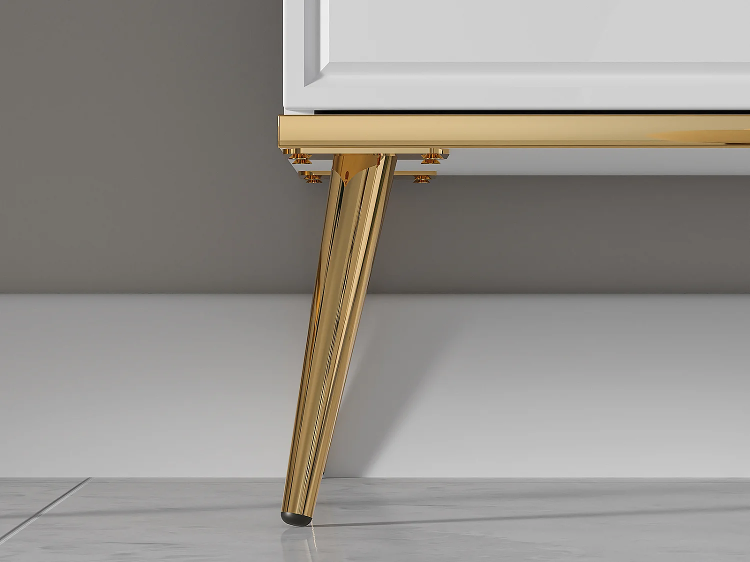 STAURAUMVITRINE Goldin weiß / weiß hochglanz / gold 92 / 40 / 152cm