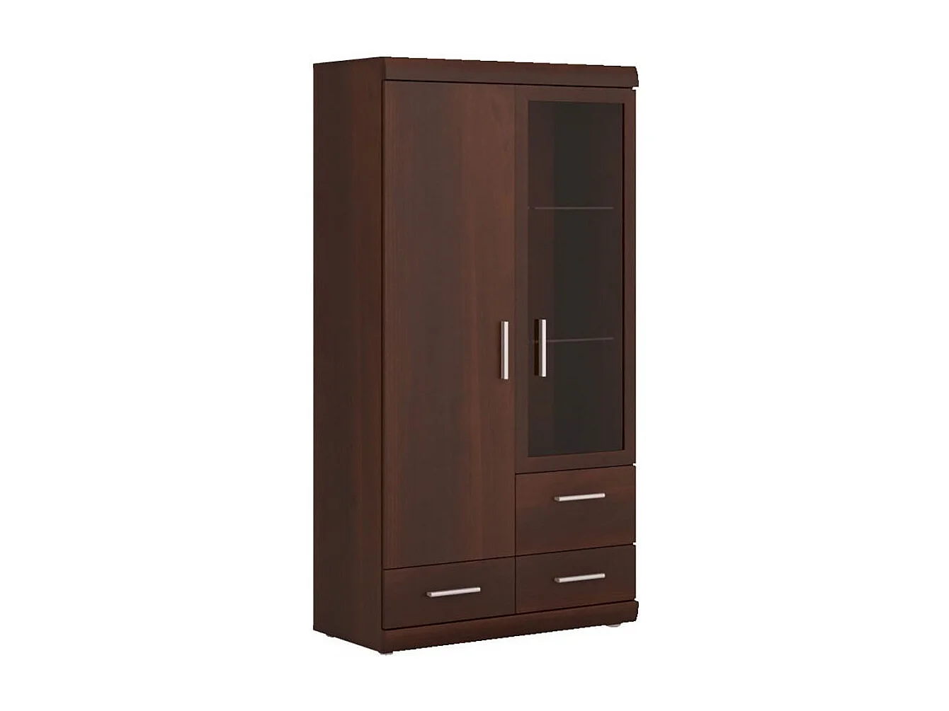 VITRINENSCHRANK Imperial Nussbaum Imperial 80 / 37,5 / 152 cm