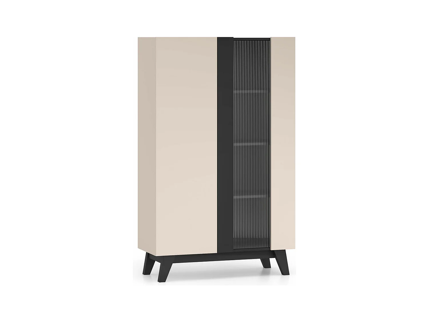 VITRINE Freshion Kaschmir / Schwarz 95 / 40 / 155cm