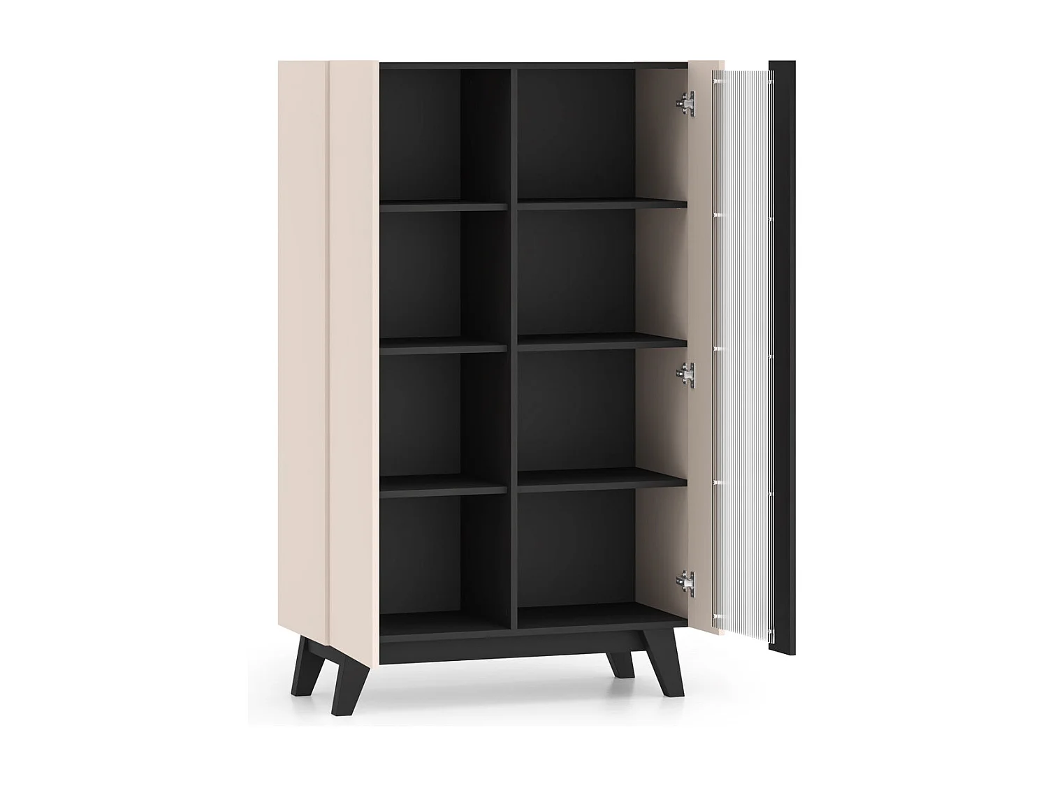 VITRINE Freshion Kaschmir / Schwarz 95 / 40 / 155cm
