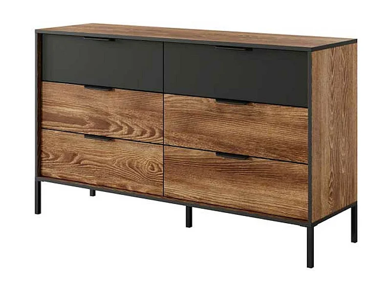 KOMMODE Milton Kastanie / anthrazit 137cm / 39,5 cm / 81 cm