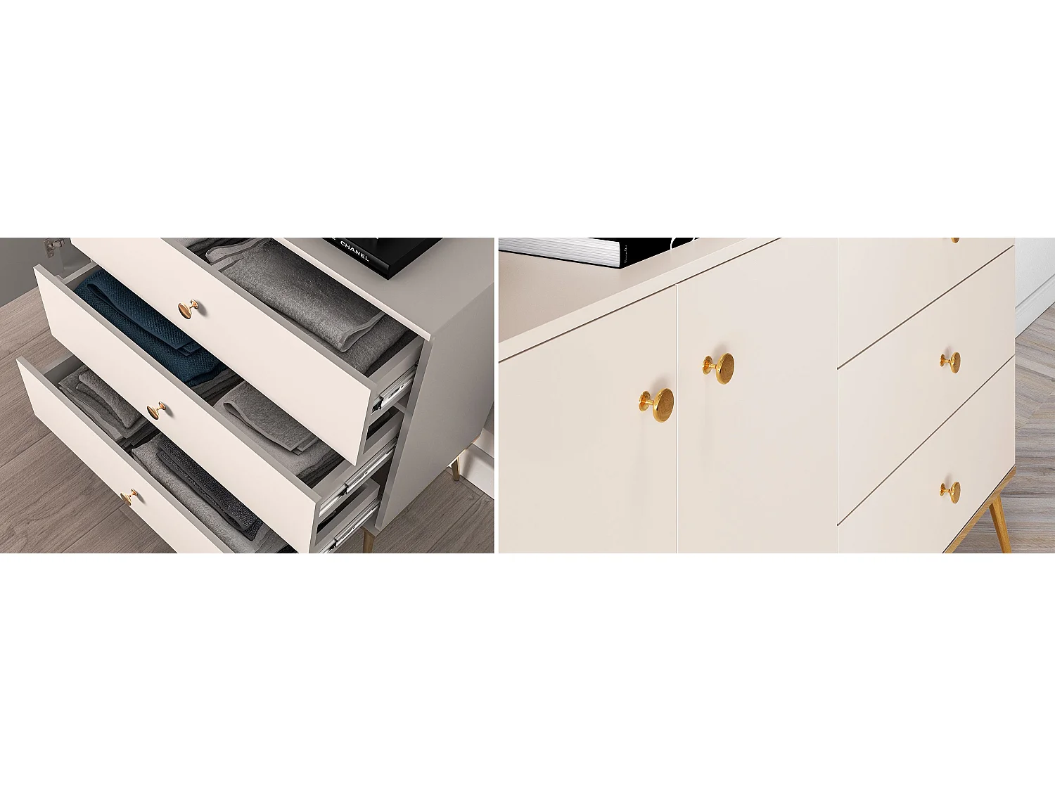 KOMMODE Selgin Kaschmir / Gold 120 / 40 / 85cm