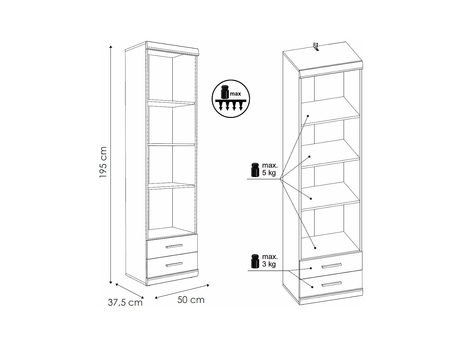 STANDREGAL Imperial Nussbaum Imperial 50 / 37,5 / 195 cm
