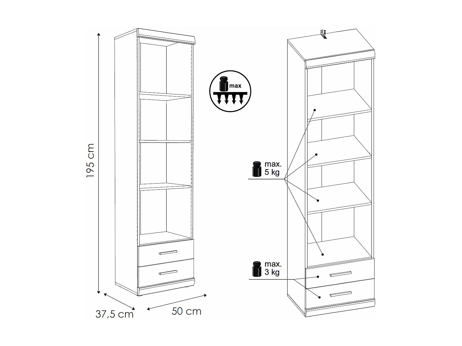 STANDREGAL Imperial Nussbaum Imperial 50 / 37,5 / 195 cm