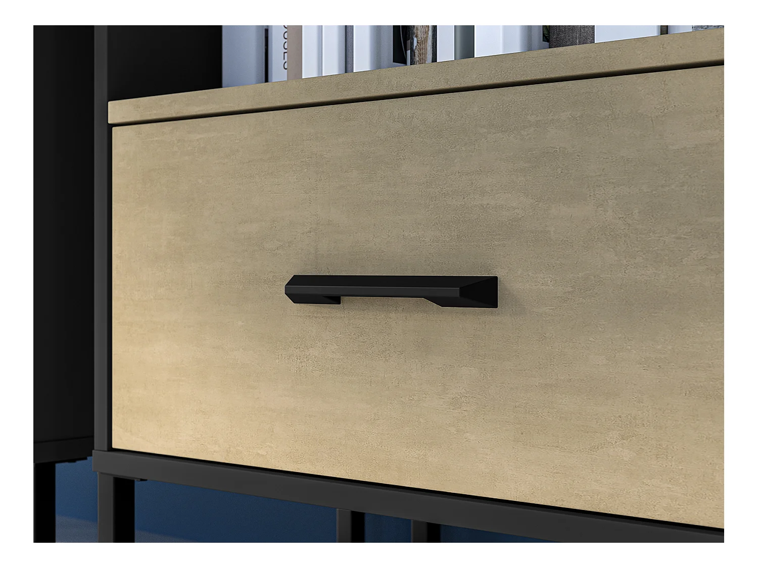 BÜCHERREGAL Colt schwarz / Craft Gold Eiche / Premium Steel 58 / 40 / 190cm