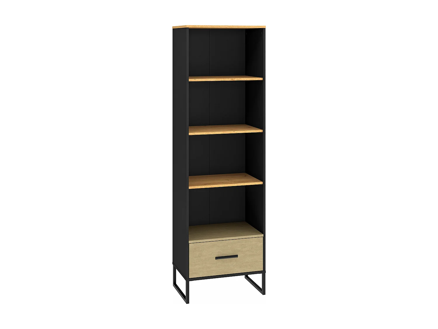 BÜCHERREGAL Colt schwarz / Craft Gold Eiche / Premium Steel 58 / 40 / 190cm