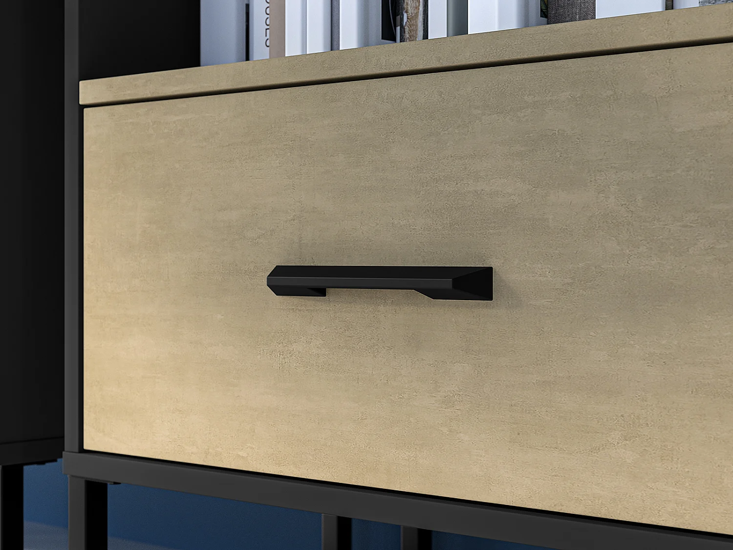 BÜCHERREGAL Colt schwarz / Craft Gold Eiche / Premium Steel 58 / 40 / 190cm