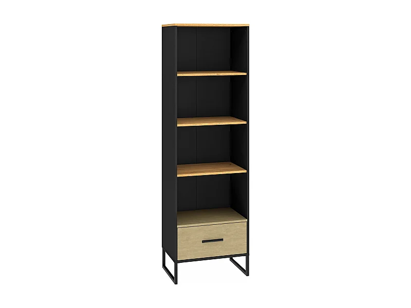 BÜCHERREGAL Colt schwarz / Craft Gold Eiche / Premium Steel 58 / 40 / 190cm