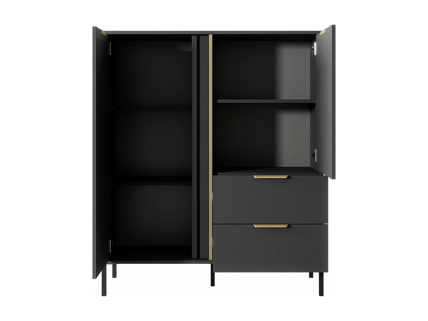 HIGHBOARD Lars anthrazit / gold 103,3 / 39,5 / 123,4 cm