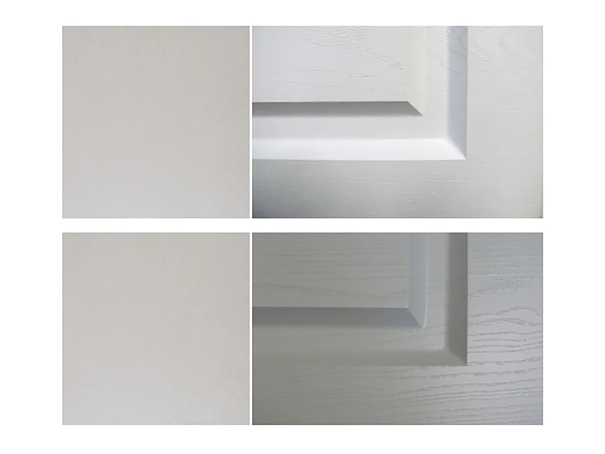 L-FORM KÜCHENZEILE Elbing Grau Matt / Weiß-Light Grey Stone 372 / 304 / 207 cm (15-teilig)