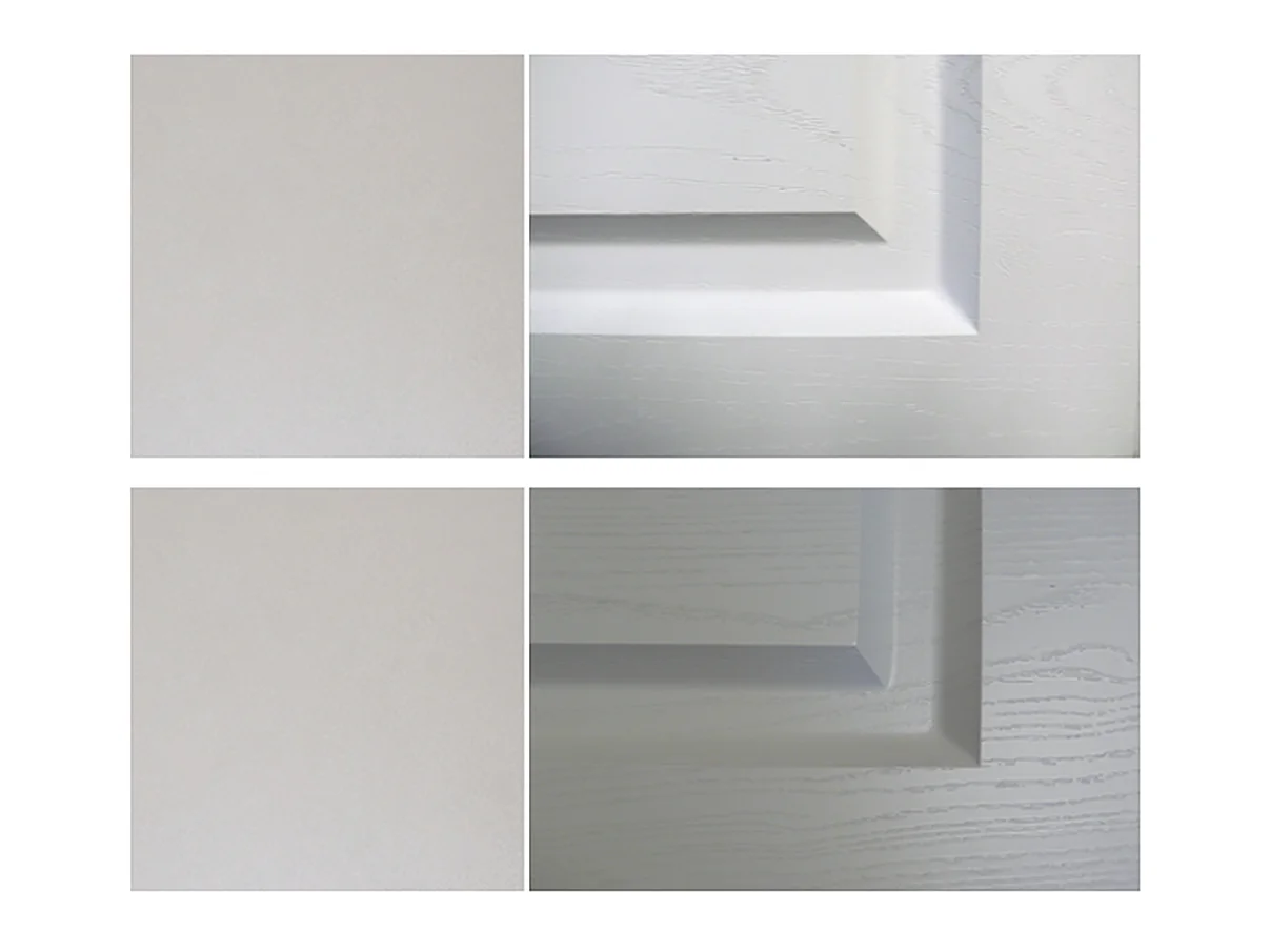 L-FORM KÜCHENZEILE Elbing Grau Matt / Weiß-Light Grey Stone 372 / 304 / 207 cm (15-teilig)