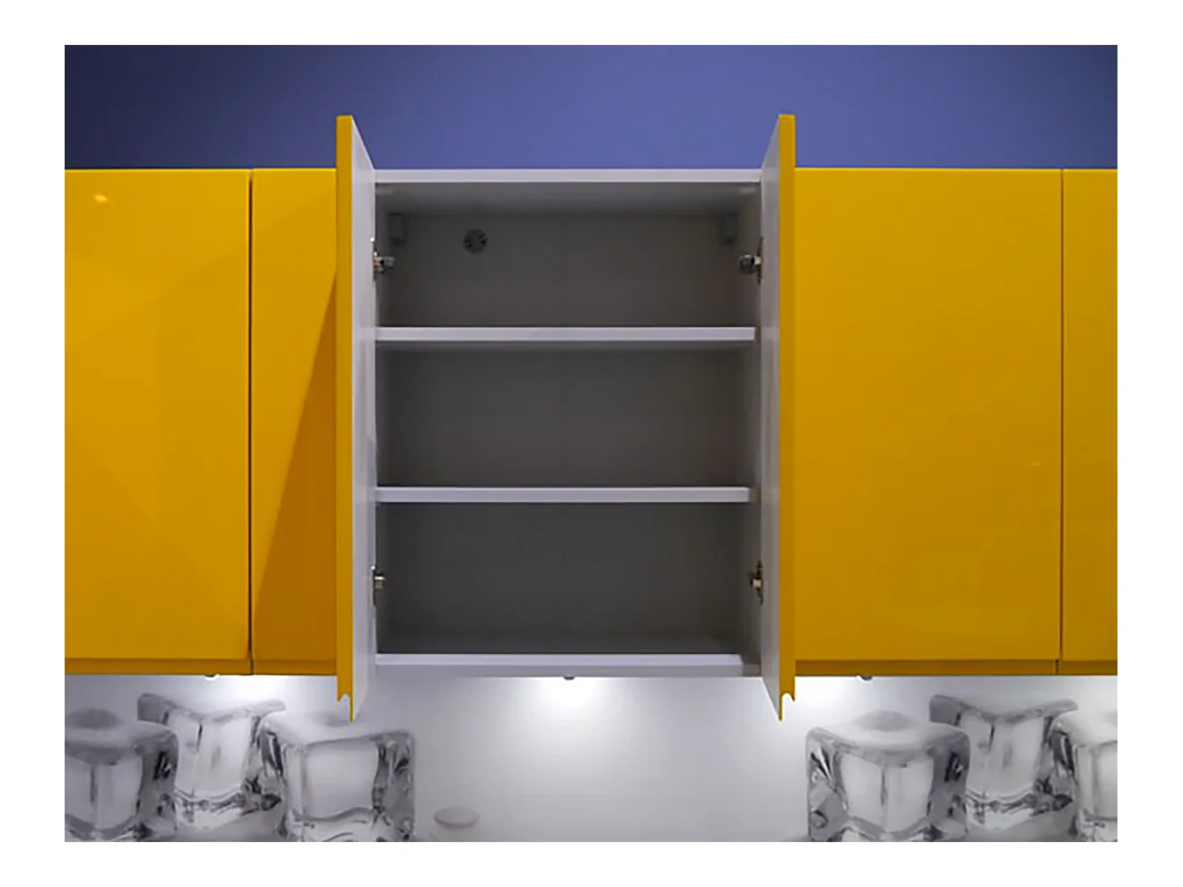 KÜCHENZEILE Florence 8-teilig Perlbeige / Weißgrün 392 / 59 / 207 cm