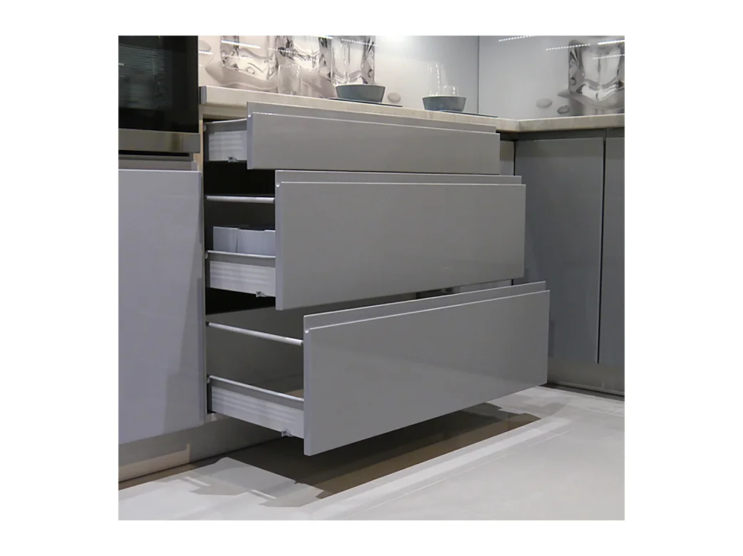 KÜCHENZEILE Florence 8-teilig Beige / Verkehrsrot 392 / 59 / 207 cm