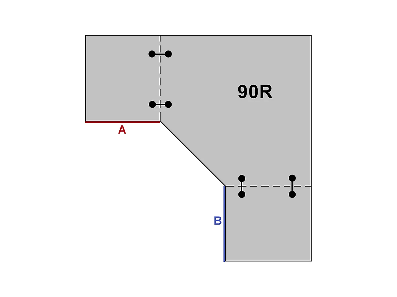 L-FORM KÜCHENZEILE Elbing Grau Matt / Weiß-Light Grey Stone 372 / 304 / 207 cm (15-teilig)