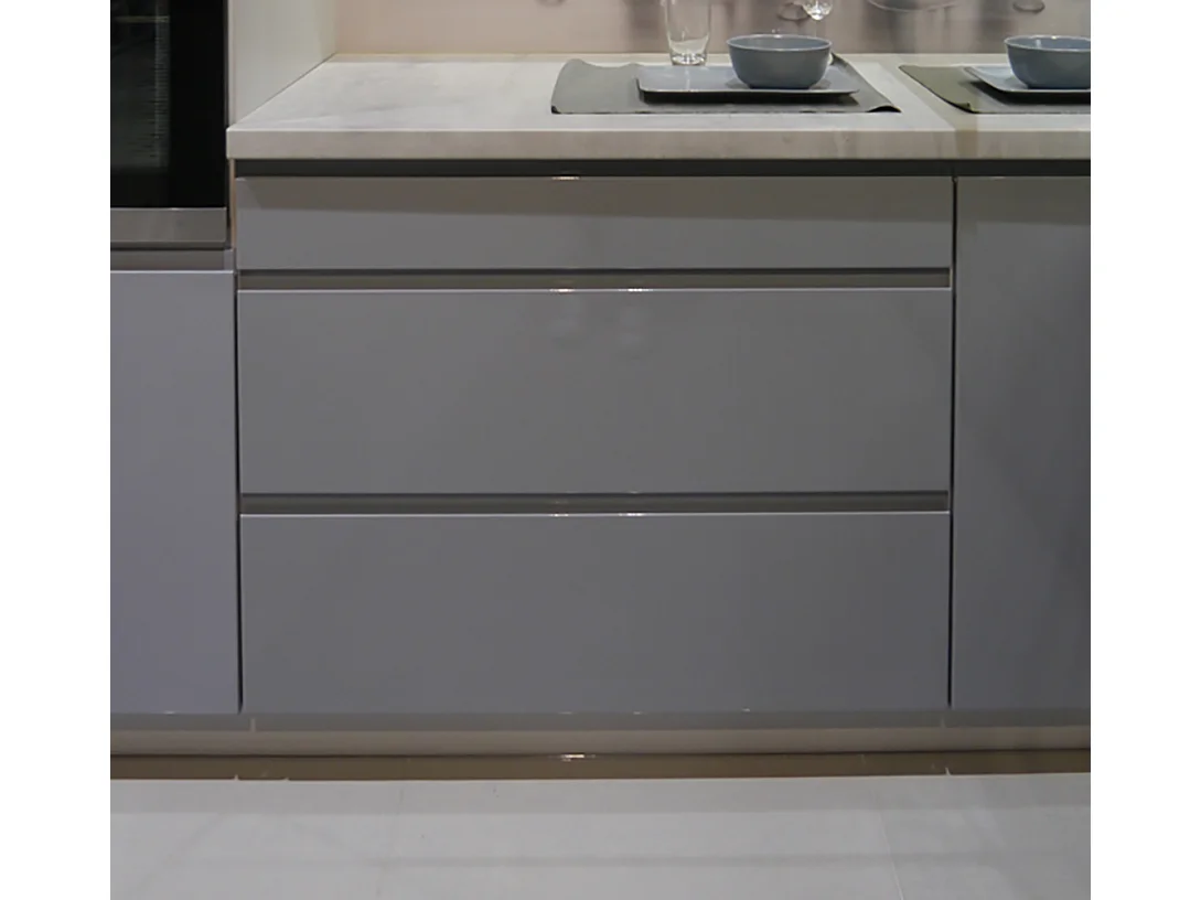 KÜCHENZEILE Florence 8-teilig Purpurviolett / Pastellviolett 392 / 59 / 207 cm