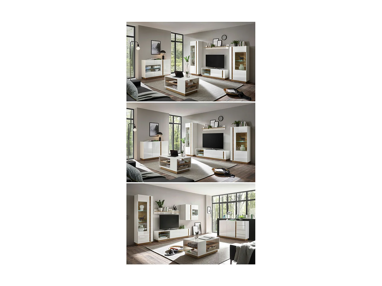 COUCHTISCH Clair weiß matt / grandson oak 100 / 60 / 46 cm