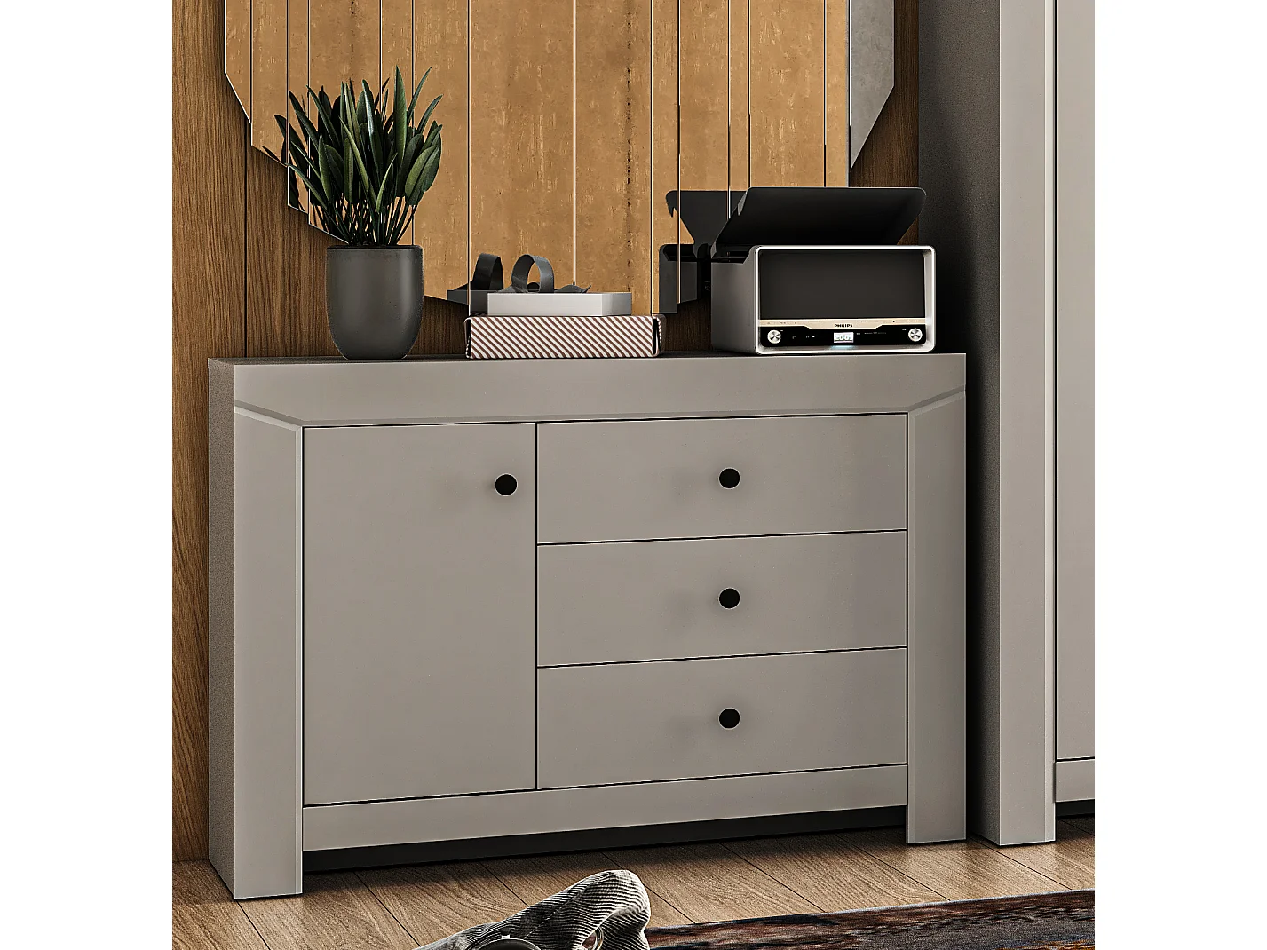 SIDEBOARD Terni silbergrau 117 / 42 / 85cm