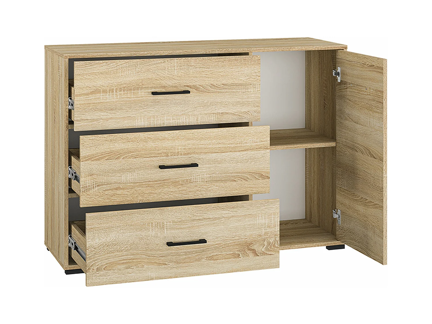 SIDEBOARD Caro Sonoma Eiche hell 120 / 40 / 85cm