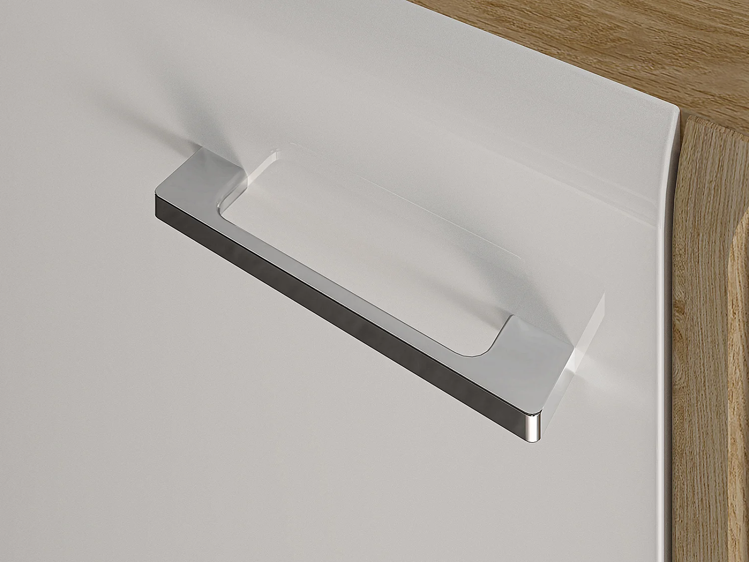 SIDEBOARD Adagio weiß Hochglanz / Eiche castello 134 / 42 / 90cm