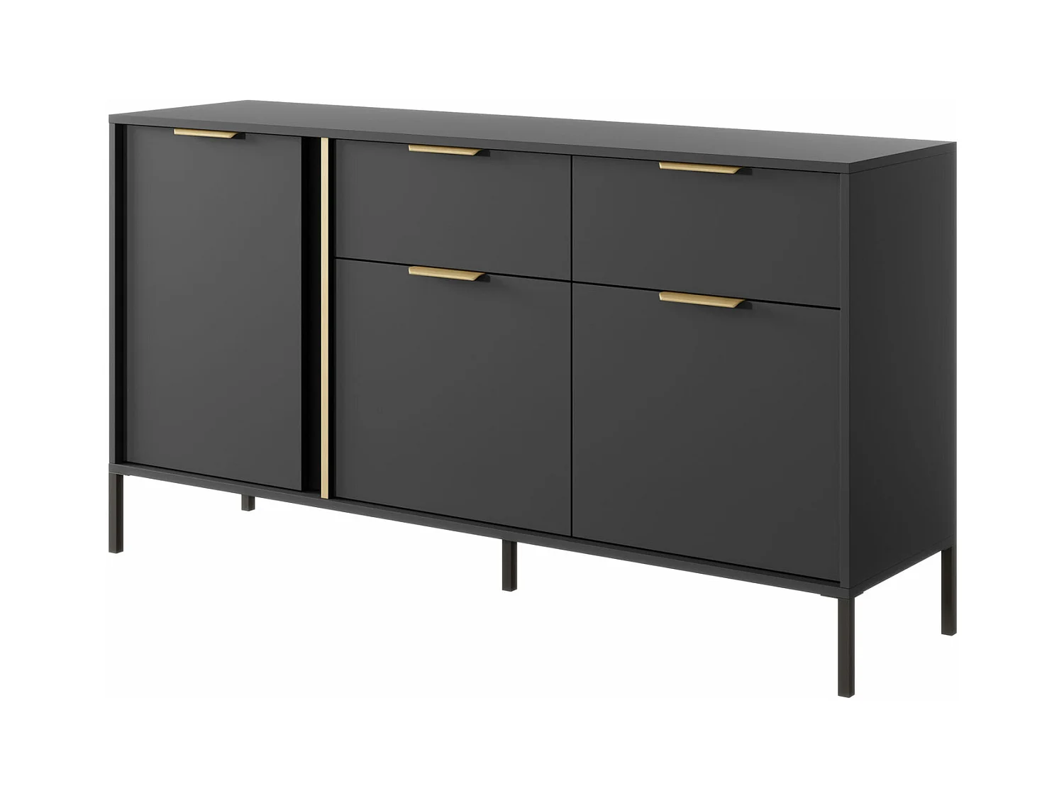 SIDEBOARD Lars anthrazit / gold 153,1 / 39,5 / 81,4 cm