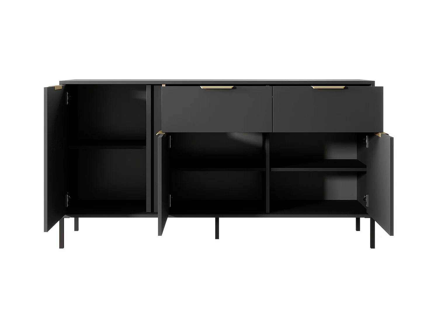 SIDEBOARD Lars anthrazit / gold 153,1 / 39,5 / 81,4 cm