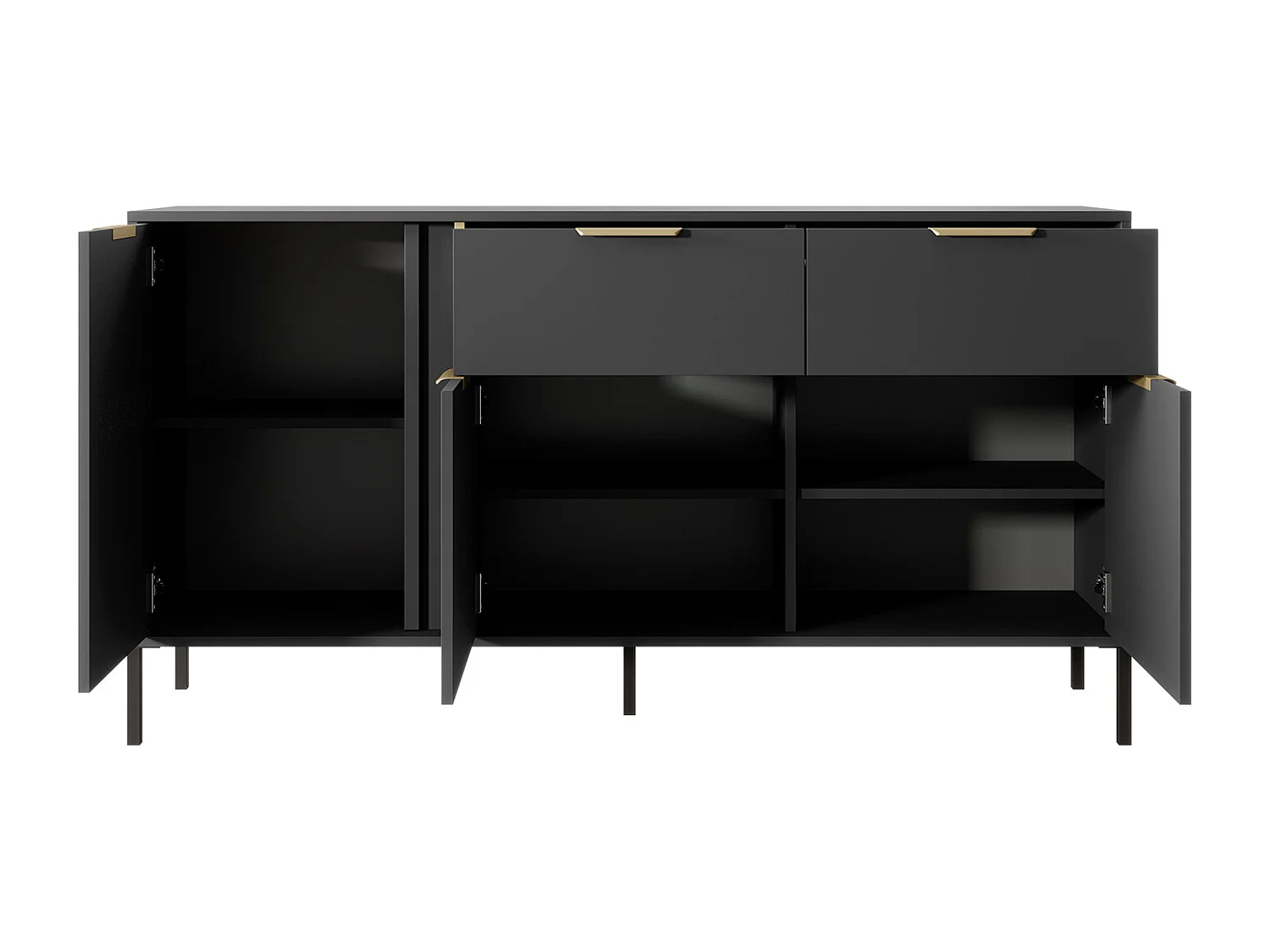 SIDEBOARD Lars anthrazit / gold 153,1 / 39,5 / 81,4 cm