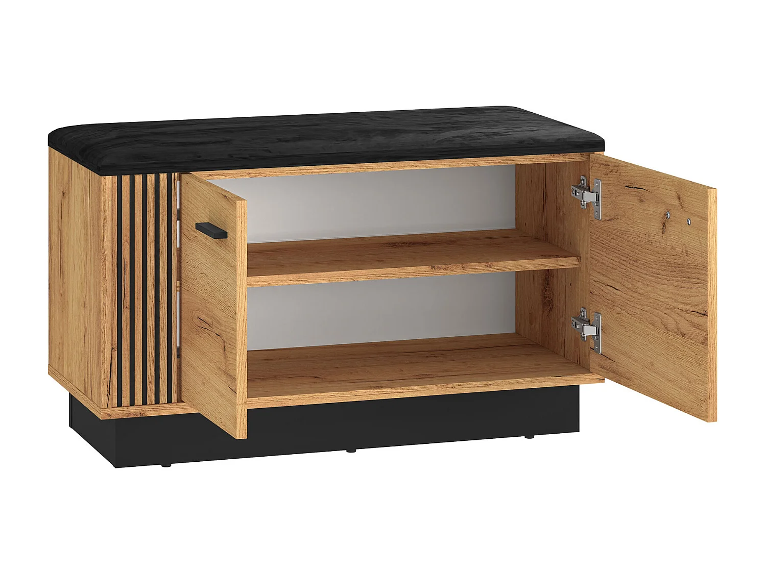 GARDEROBEN-SET Vasco Gold Craft Eiche / Schwarz 2-teilig