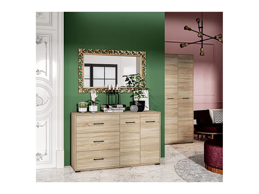 GARDEROBENPANEEL Caro schwarz 80 / 3 / 126cm