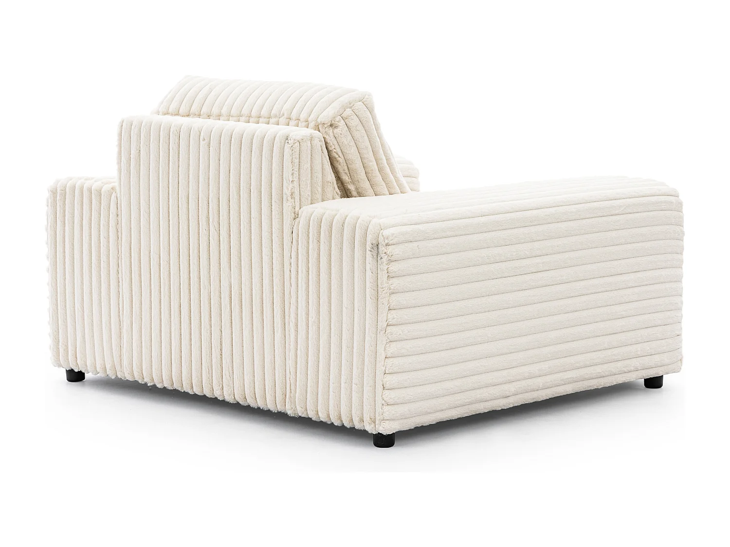 Mollis - Sessel aus Hellbeige Plüschcord mit schöner Sitzkomfort