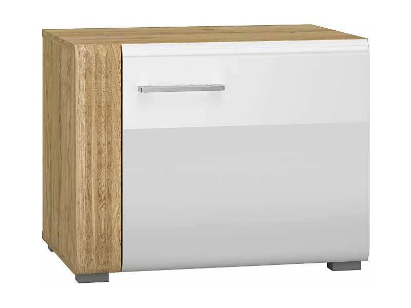 LOWBOARDERWEITERUNG Adagio weiß Hochglanz / Eiche castello 60 / 42 / 47cm