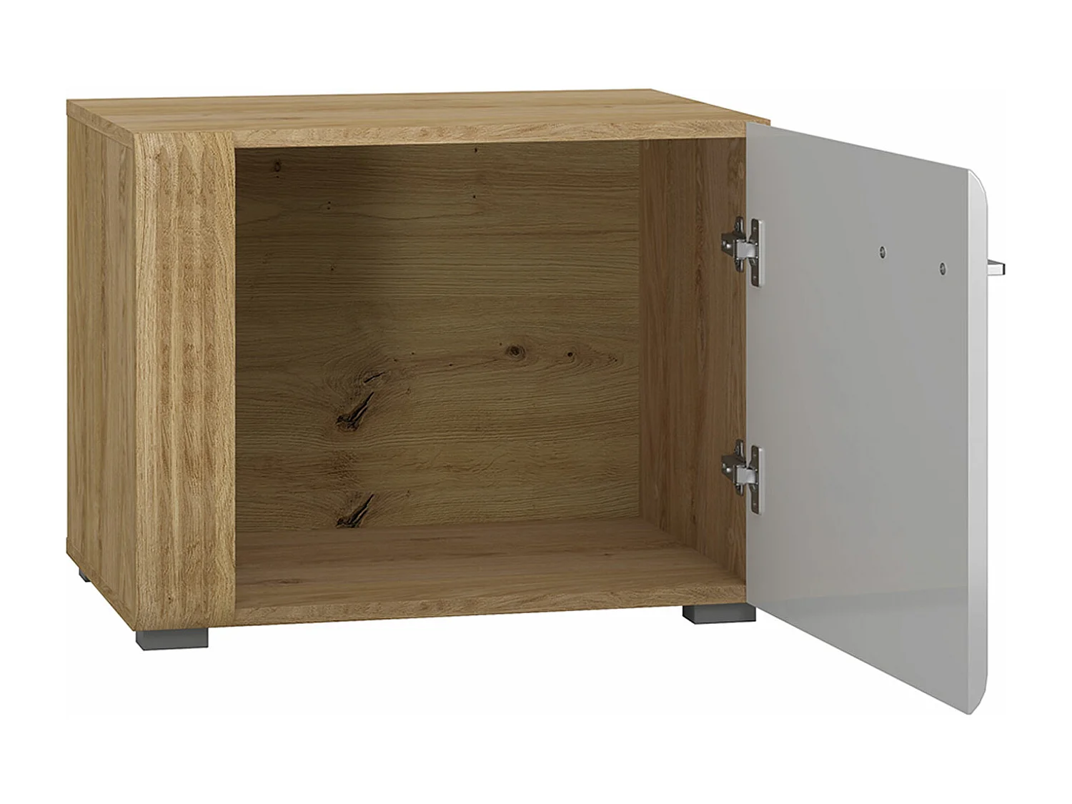 LOWBOARDERWEITERUNG Adagio weiß Hochglanz / Eiche castello 60 / 42 / 47cm