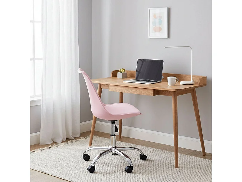 Silla de escritorio Enjoy 5 ruedas rosa 79/86,5x48x54 cm Adec