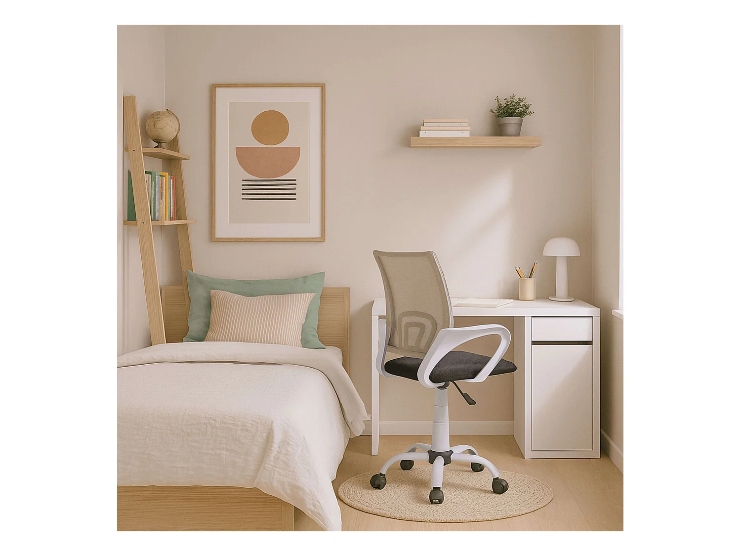 Silla de escritorio Line apoyabrazos con altura regulable negro/gris 90-102x60x60 cm Adec