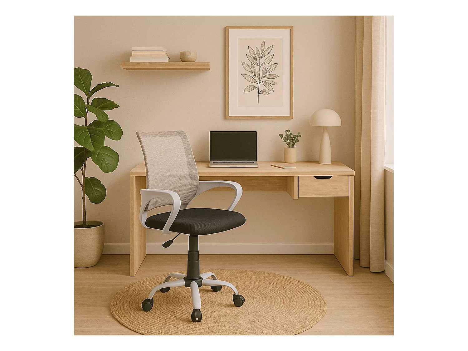 Silla de escritorio Line apoyabrazos con altura regulable negro/gris 90-102x60x60 cm Adec