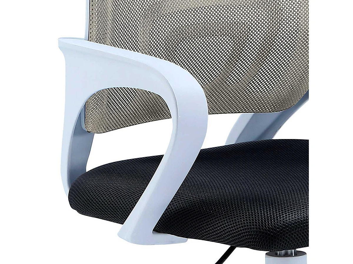 Chaise de bureau pivotante contemporaine noire et grise