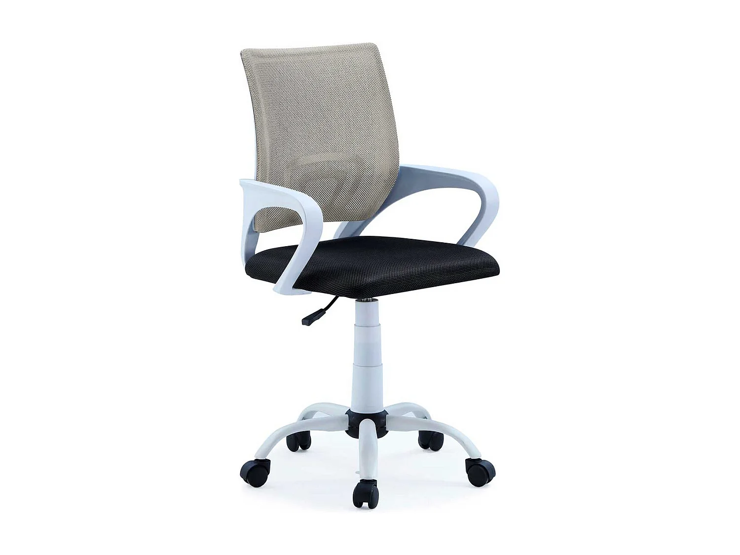 Chaise de bureau pivotante contemporaine noire et grise
