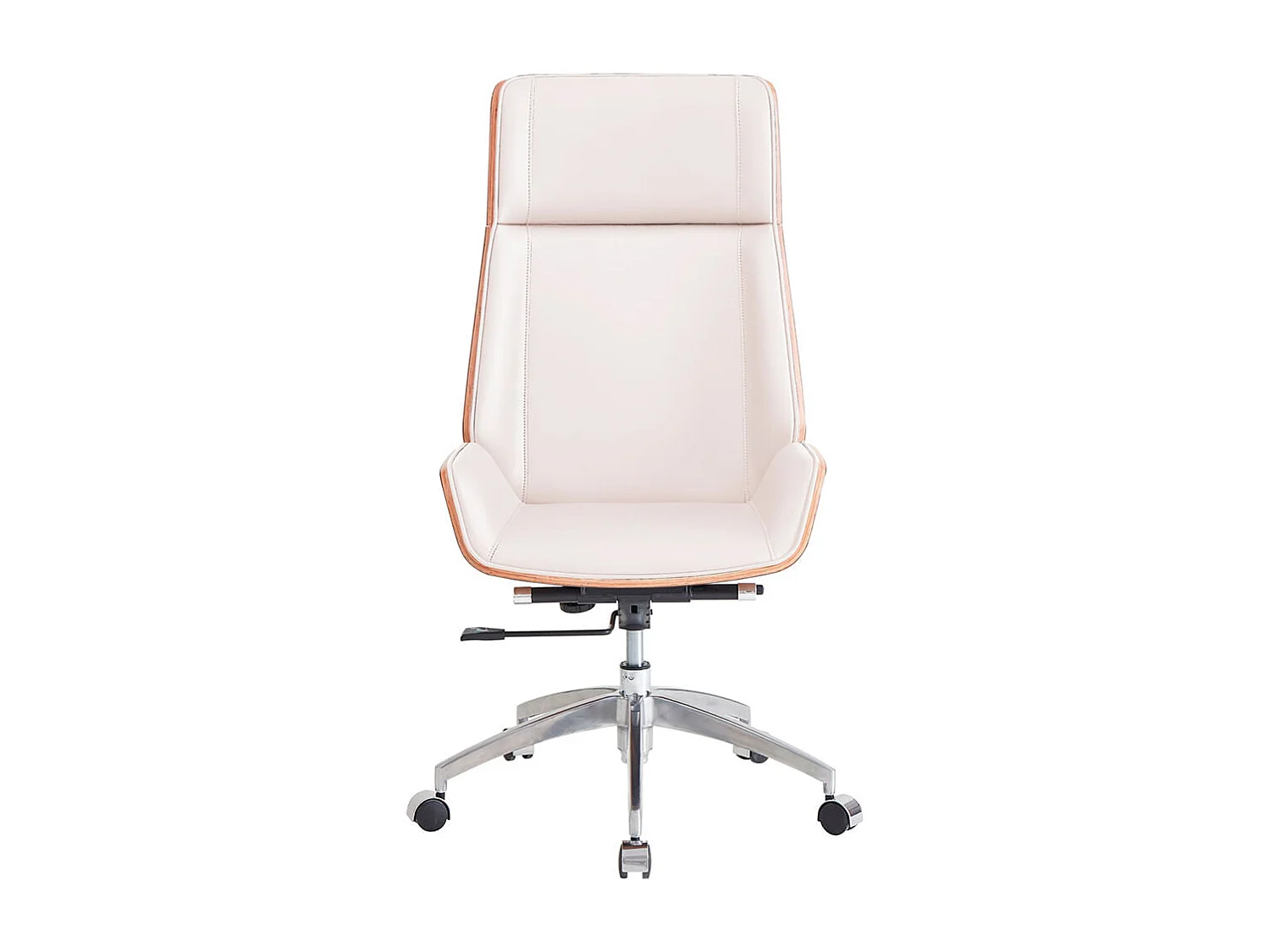 Sillón giratorio Ulrich regulable asiento tapizado símil piel blanco 111-117x64x64 cm Adec