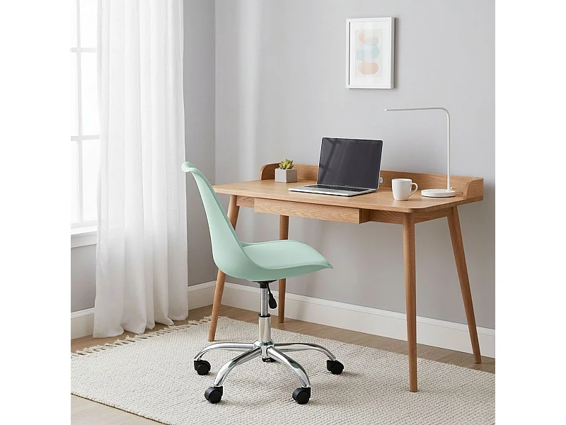 Silla de escritorio Enjoy 5 ruedas verde 79/86,5x48x54 cm Adec