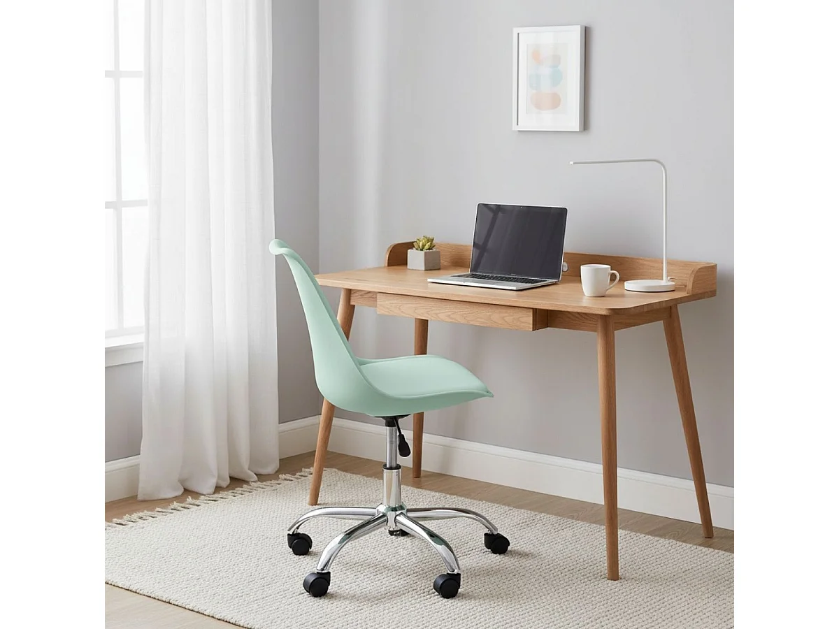 Silla de escritorio Enjoy 5 ruedas verde 79/86,5x48x54 cm Adec