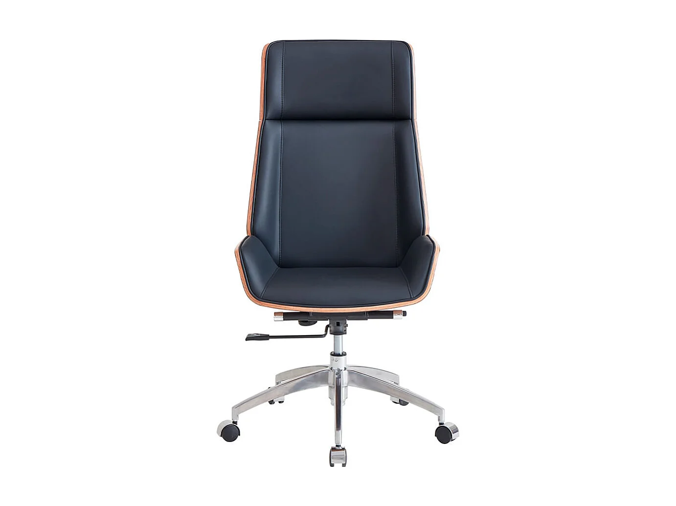 Sillón giratorio Ulrich regulable asiento tapizado símil piel negro 111-117x64x64 cm Adec